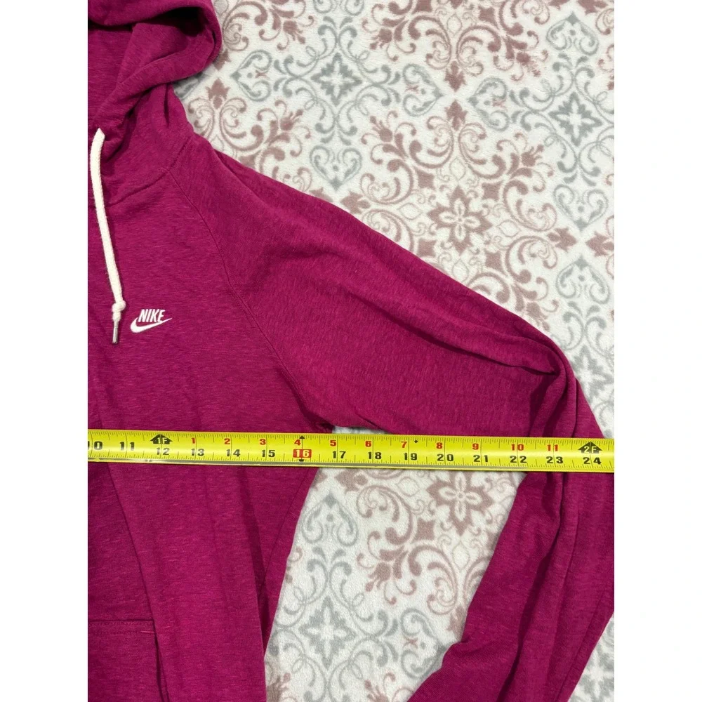 Nike Gym Vintage Full Zip Hoodie Magenta Pink Heathered Lightweight Womens Mediu